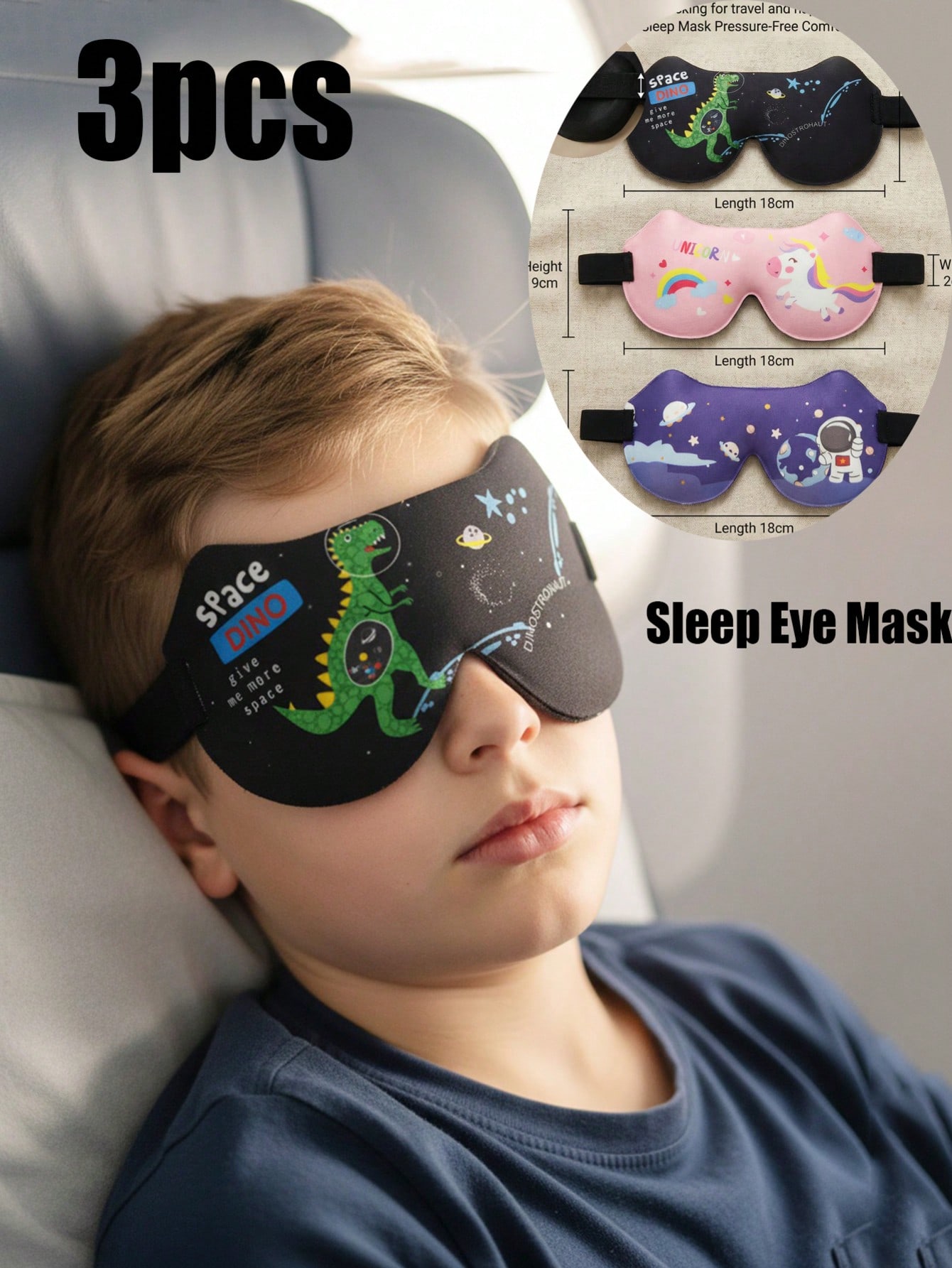 Sleep Eye Mask 3D - 3 szt. Maska do spania 3D