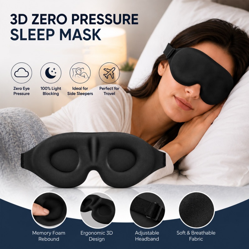Sleep Eye Mask 3D - Maska do spania 3D, komfortowa, blokująca